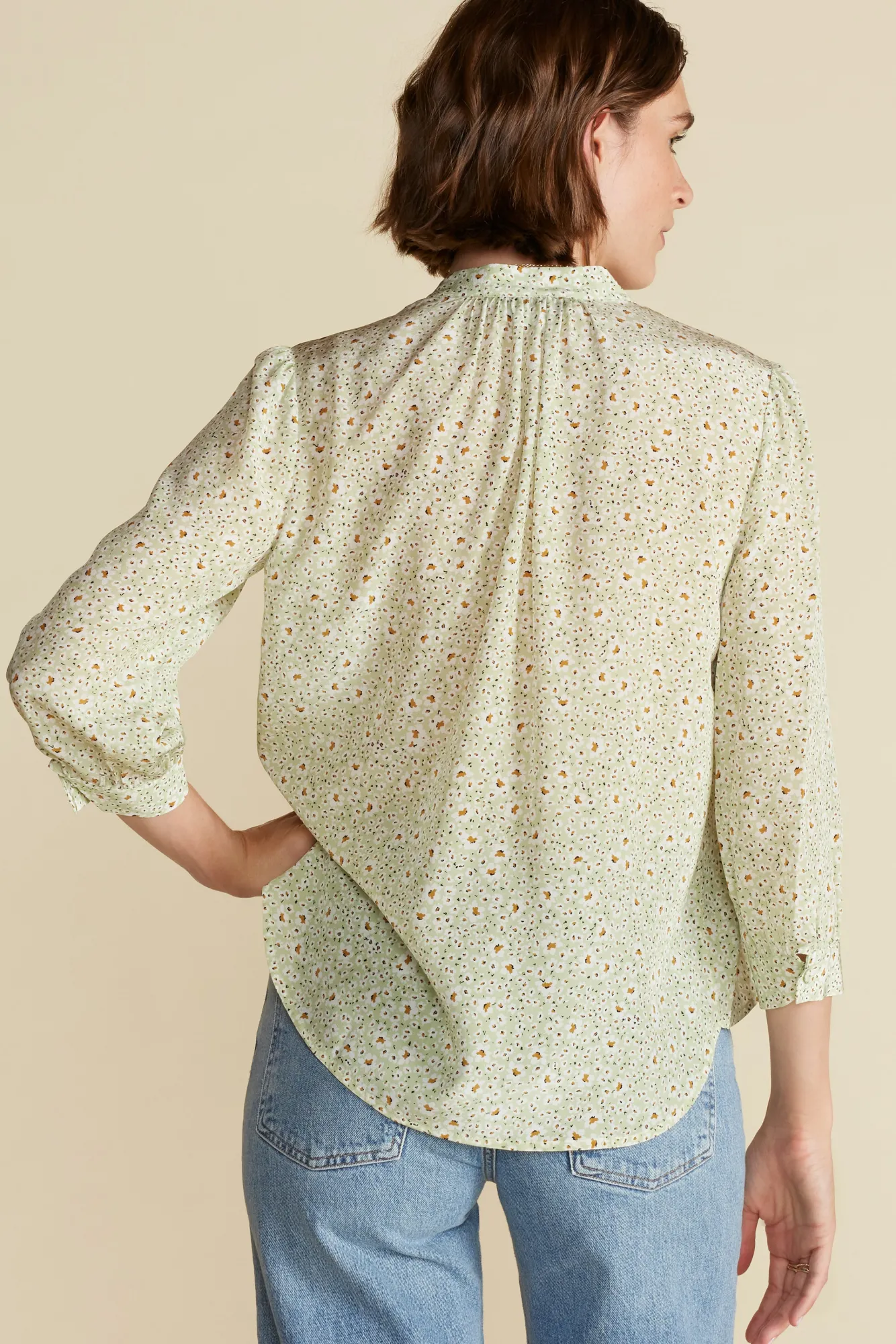 Amour Vert Charlotte Washable Silk Blouse- Tops|Clearance