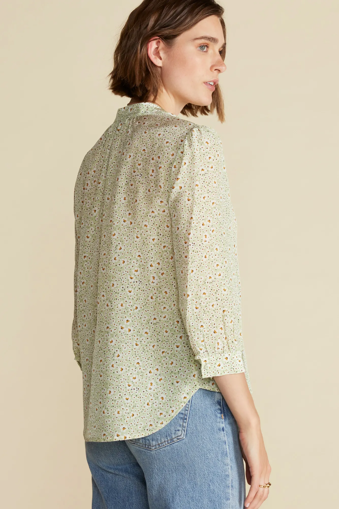 Amour Vert Charlotte Washable Silk Blouse- Tops|Clearance