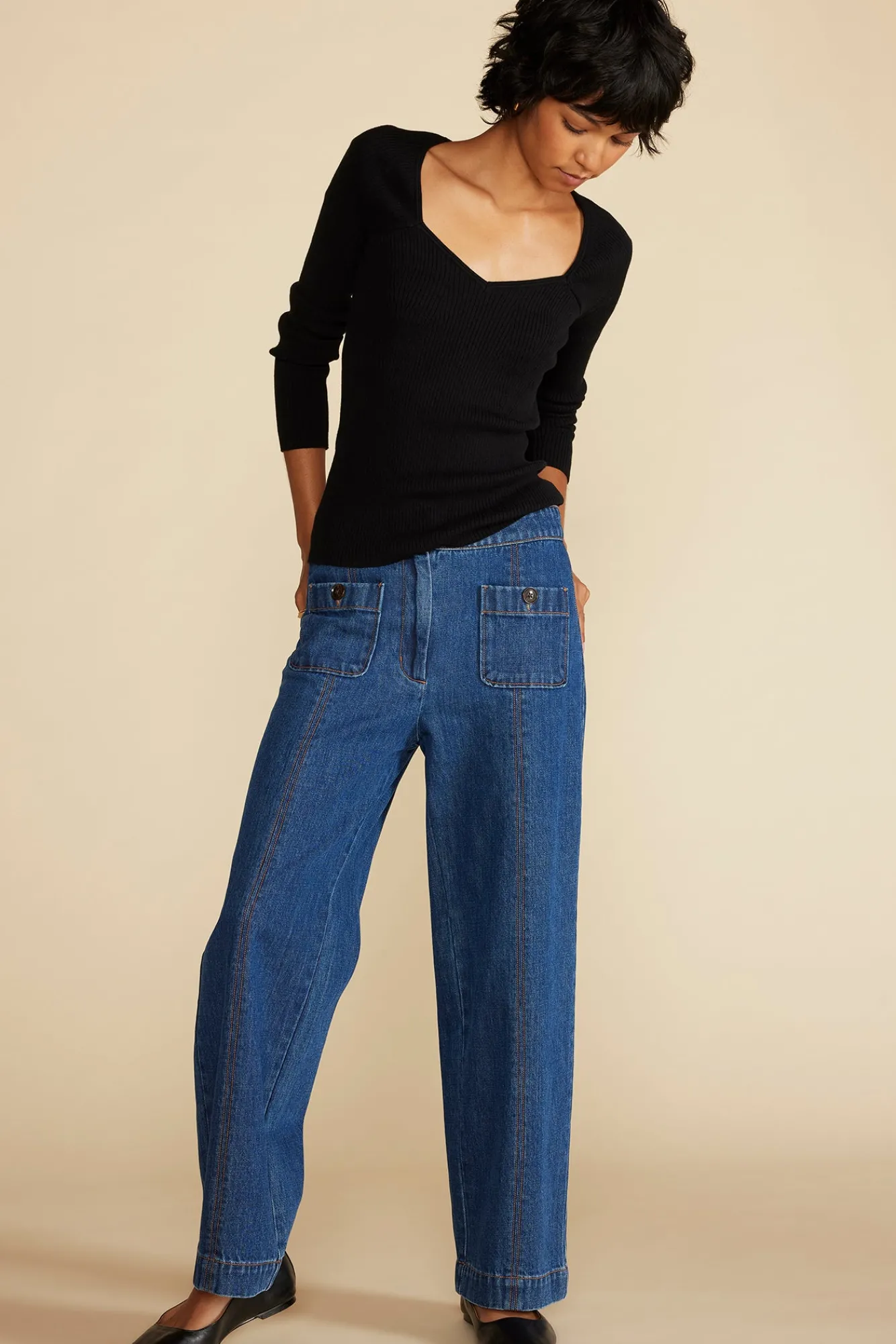 Amour Vert Maelle Square Neck Sweater- Sweaters & Cardigans|Tops