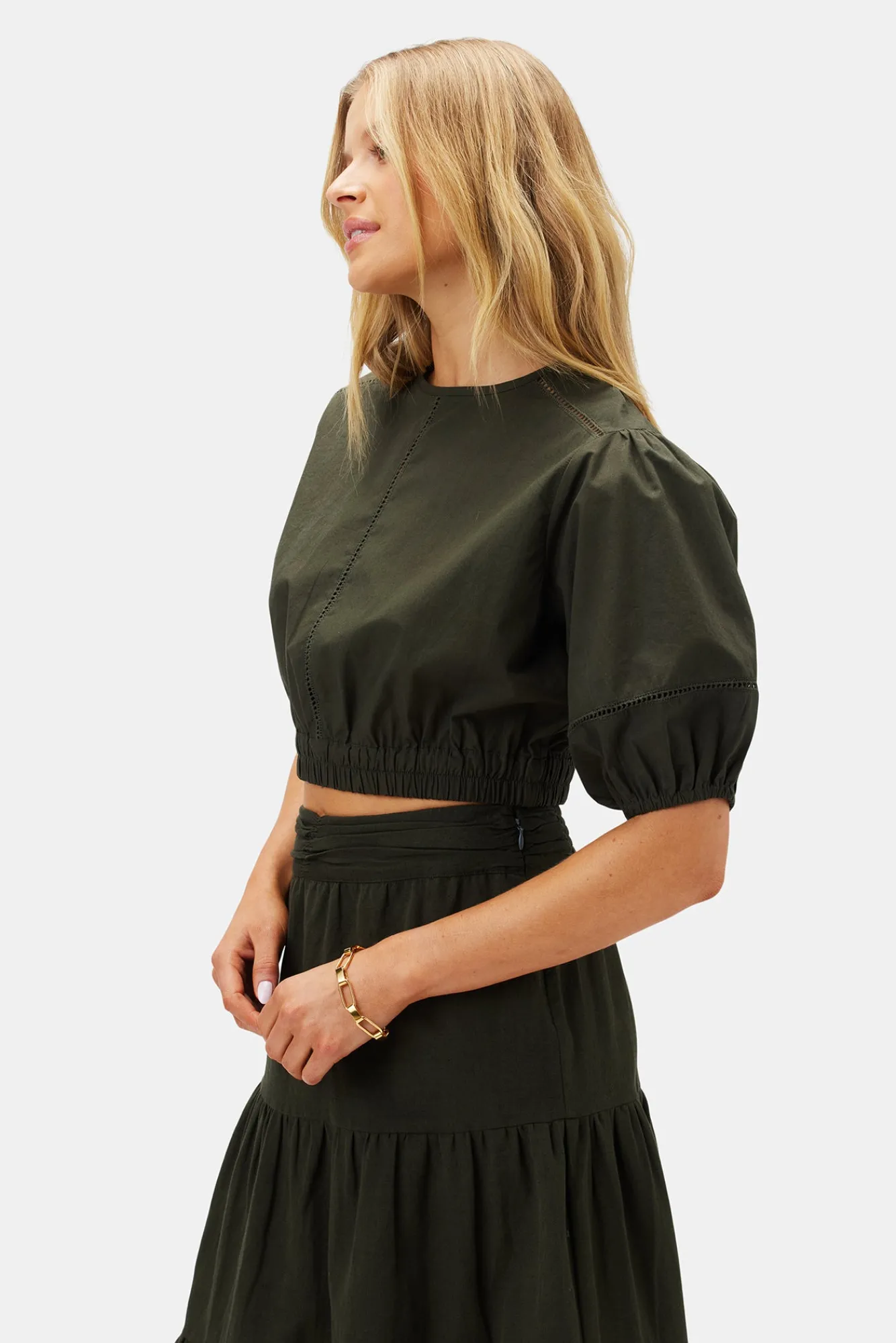 Amour Vert Lisa Organic Cotton Poplin Top- Tops|Clearance
