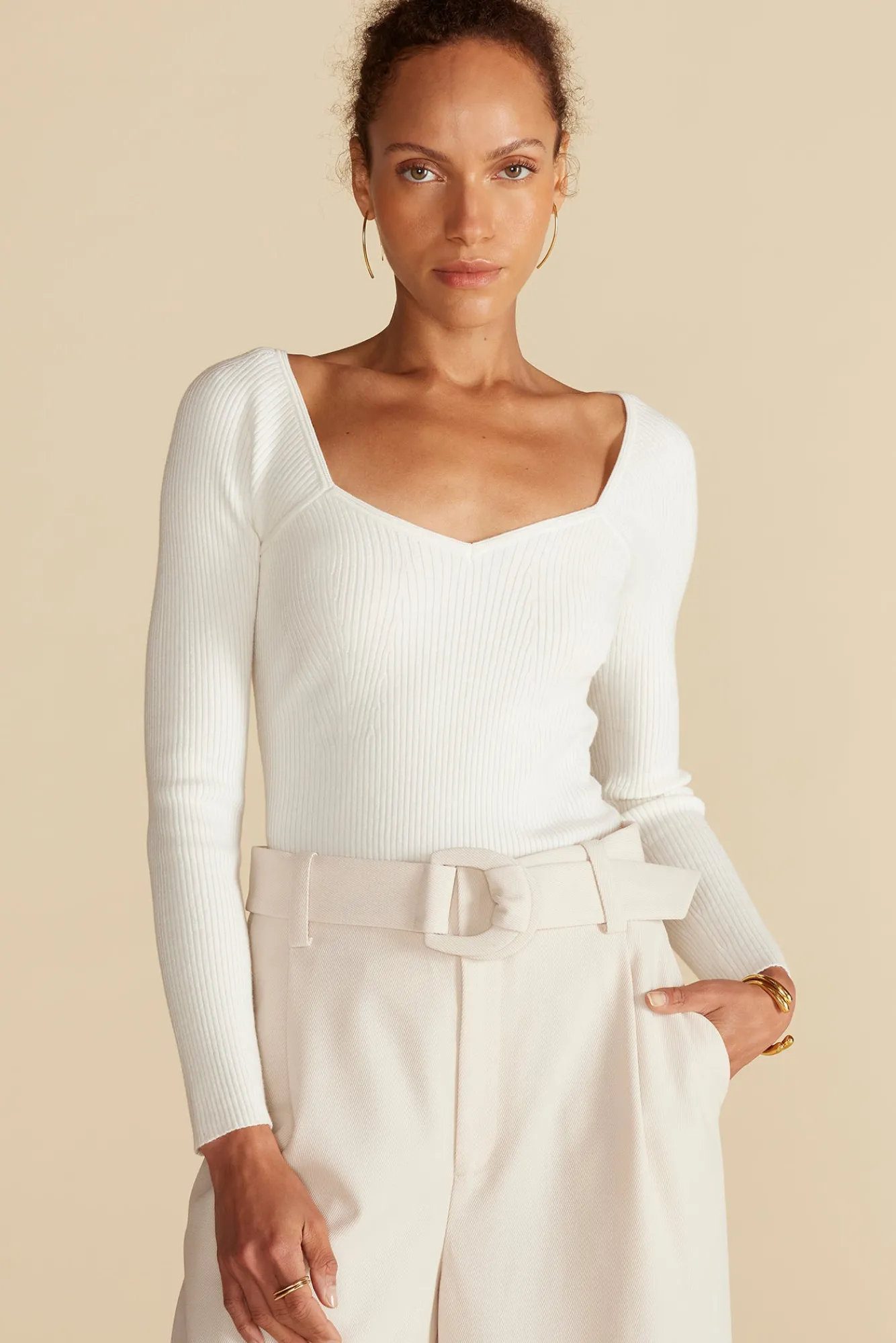 Amour Vert Maelle Square Neck Sweater- Sweaters & Cardigans|Tops