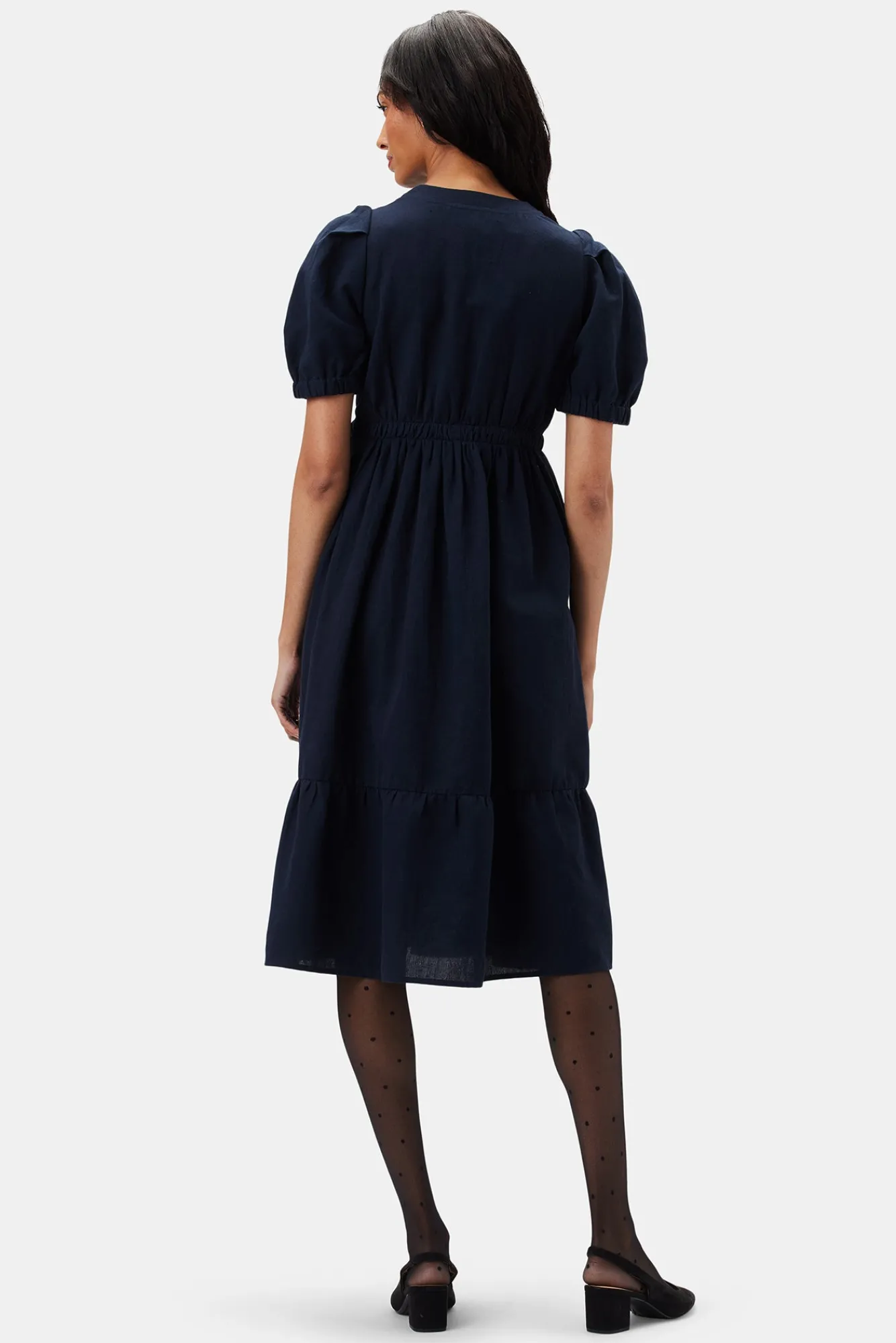Amour Vert Danielle Cotton Linen Dress- Dresses|Clearance