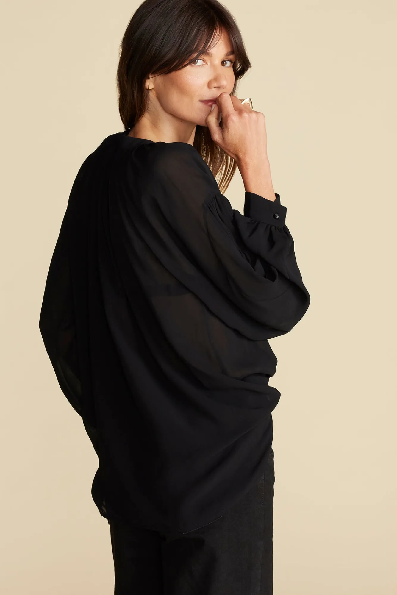 Amour Vert Aurelien Viscose Tie Blouse- Blouses & Shirts|Tops